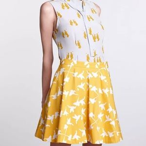 Anthropologie ~ Charlotte By Charlotte Taylor Poplin Graphic mini skirt